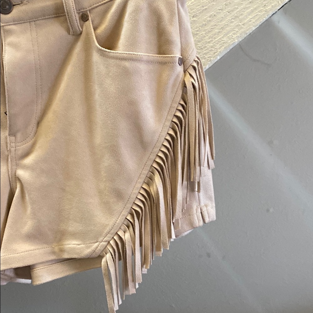 Shyanne Tan High Waist Cowgirl Western Fringe Shorts - Picture 4 of 5